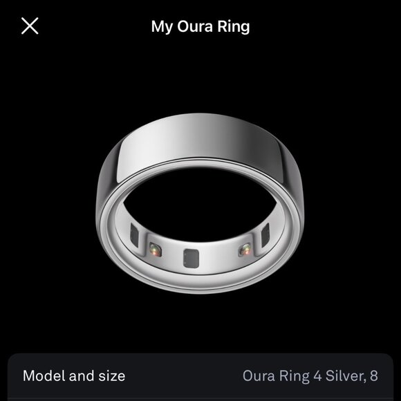 Oura Ring Gen 4 - Size 8, Silver - Picture 1 of 2